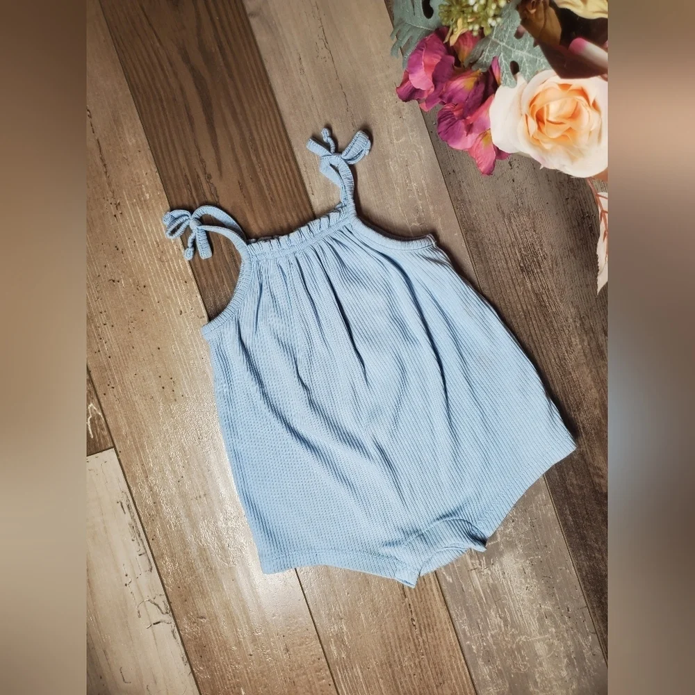 Old Navy Blue Ribbed Baby Girl Romper Size 6-12m NWOT
